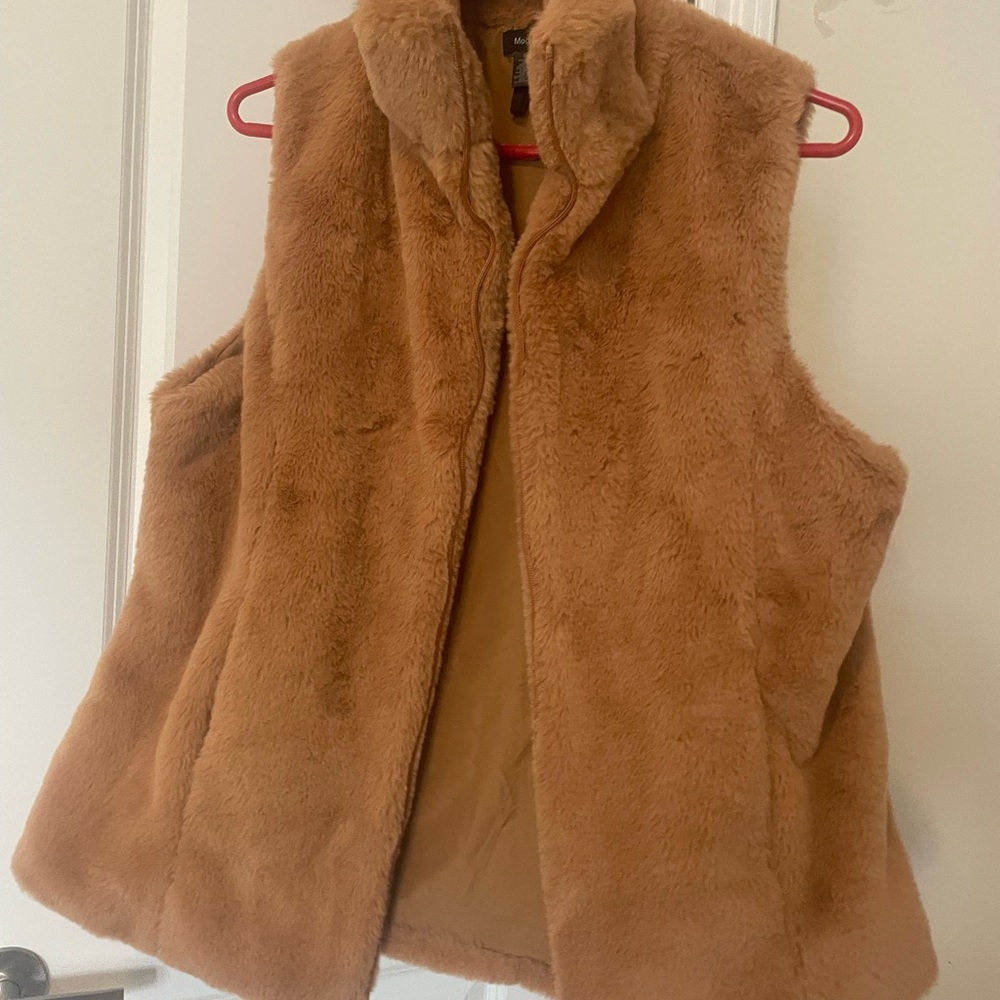 Modena Faux Fur Tan Vest